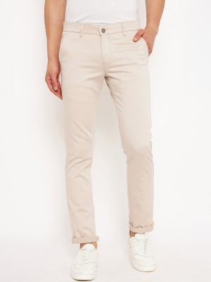 DUKE Slim Fit Men Cream Trousers