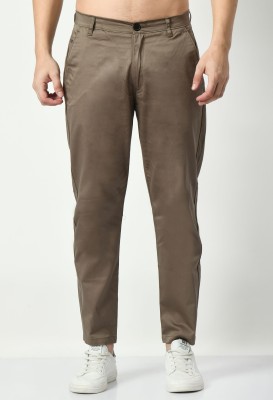 StitchDenimo Slim Fit Men Brown Trousers