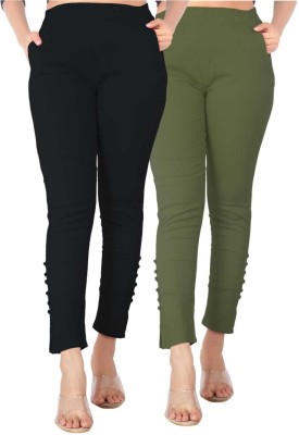 DEEPA ENTERPRISE Regular Fit Women Black, Light Green Trousers