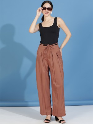 KOTTY Straight Fit Women Brown Trousers