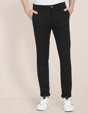U.S. POLO ASSN. Regular Fit Men Black Trousers