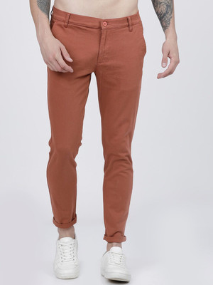 The Indian Garage Co. Slim Fit Men Brown Trousers