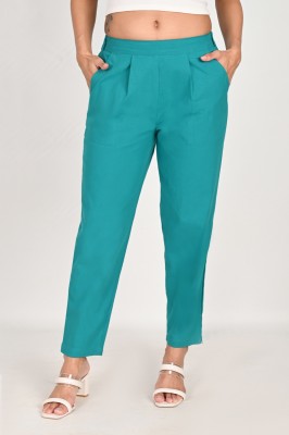 ruhfab Regular Fit Women Green Trousers