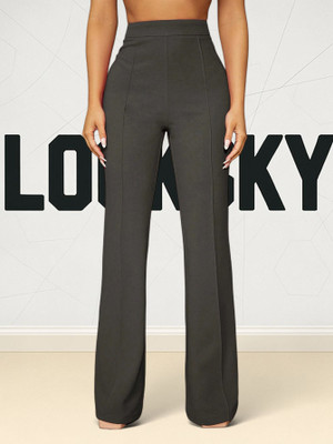 Trendofnaari Loose Fit Women Grey Trousers