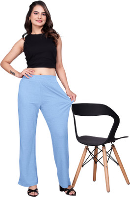 KNOVA Straight Fit Women Blue Trousers