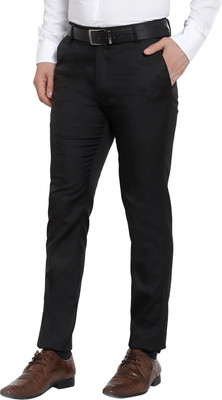 TRADISON Slim Fit Men Black Trousers