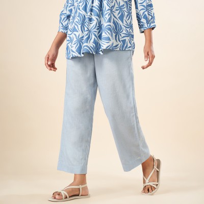 Akkriti by Pantaloons Regular Fit Women Light Blue Trousers