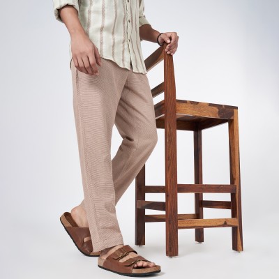 7 Alt by Pantaloons Comfort Fit Men Khaki Trousers