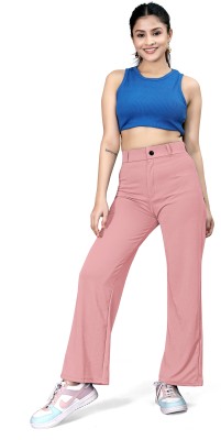 Shopeescope Comfort Fit Women Pink Trousers