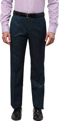 PARK AVENUE Regular Fit Men Dark Blue Trousers