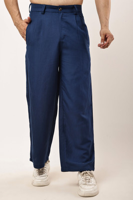 CLOTHINK India Loose Fit Men Blue Trousers