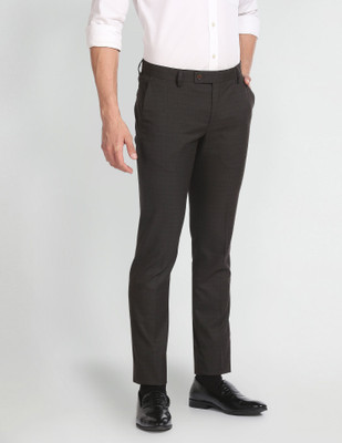 ARROW Regular Fit Men Brown Trousers