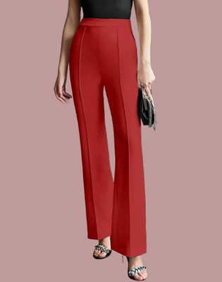 HouseOfCommon Regular Fit Women Red Trousers