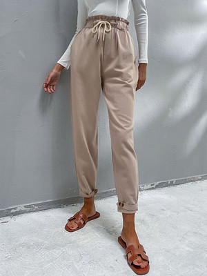 Dressberry Regular Fit Women Brown Trousers