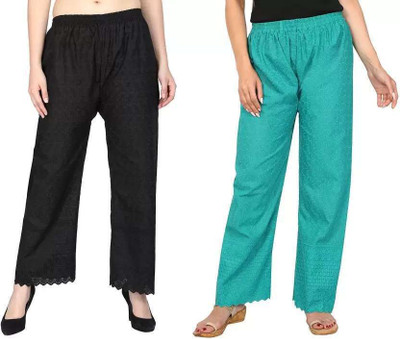 ANURUPAM FASHION Flared Women Black, Green Trousers
