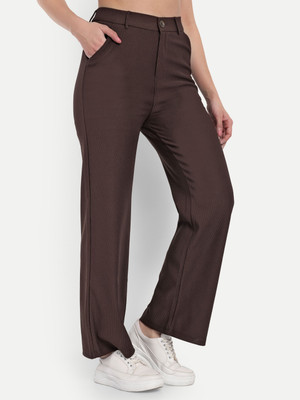 NEXT ONE Straight Fit Women Brown Trousers
