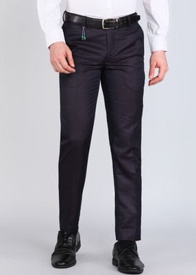 PETER ENGLAND Regular Fit Men Black Trousers