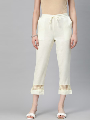 Readiprint Fashions Regular Fit Women White Trousers