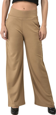 HOC Regular Fit Women Beige Trousers