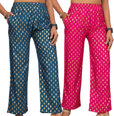 Anti Wrinkle Designer Regular Fit Women Multicolor Trousers