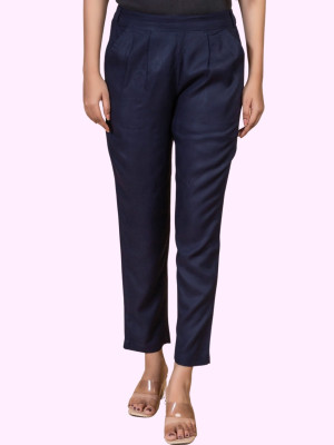 HouseOfCommon Regular Fit Women Dark Blue Trousers