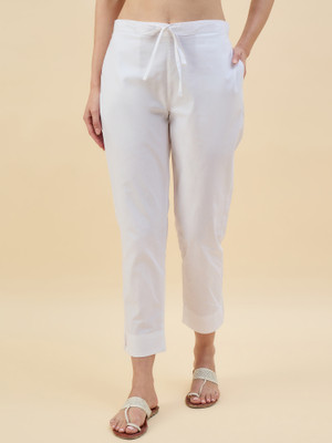 KLOSIA Regular Fit Women White Trousers