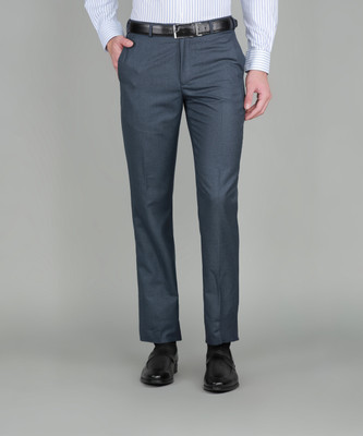 PARK AVENUE Regular Fit Men Dark Blue Trousers