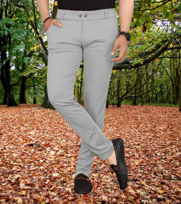 CIVIRASTYLE Regular Fit Men Grey Trousers