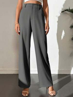 Broadstar Regular Fit Women Grey Trousers