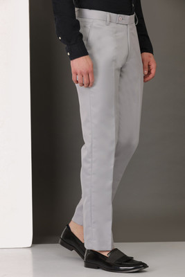 The DS Regular Fit Men Grey Trousers