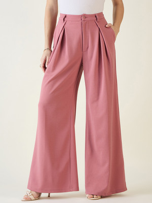 AAYU Regular Fit Women Purple Trousers