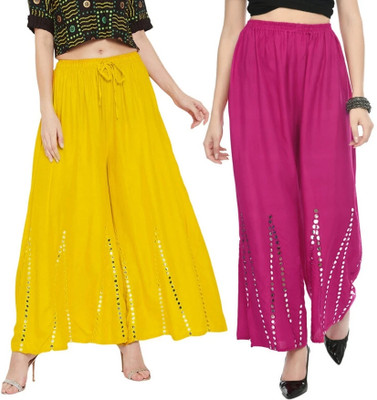 OMAYAA Comfort Fit Women Yellow Trousers