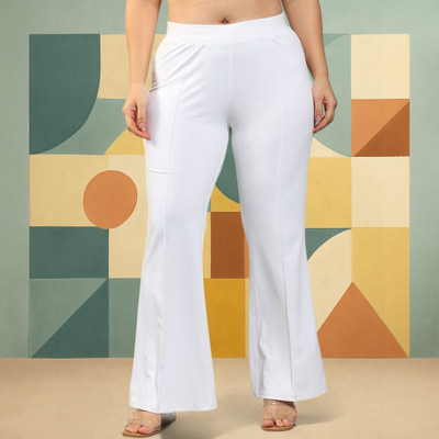 nitafashion Loose Fit Women White Trousers