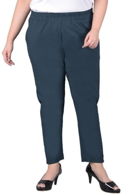 Comfort Lady Regular Fit Women Blue Trousers