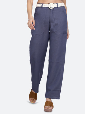 FIREAGE Loose Fit Women Grey Trousers