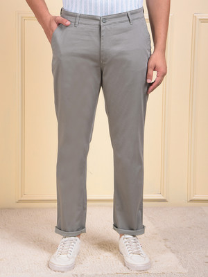 CRIMSOUNE CLUB Slim Fit Men Grey Trousers