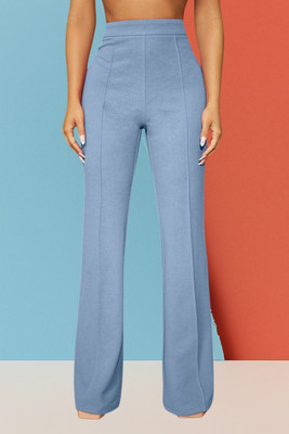 AKOTTY Comfort Fit, Regular Fit Women Light Blue Trousers