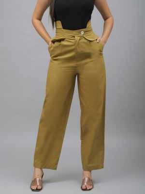 Me Craft Regular Fit Women Beige Trousers