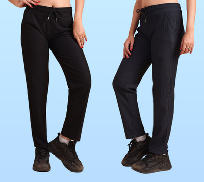 GIBBONTE Self Design Women Black, Grey Track Pants