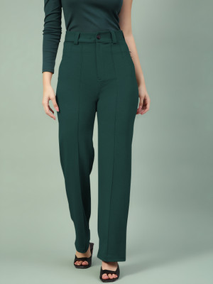 Maheshvi Regular Fit Women Dark Green Trousers