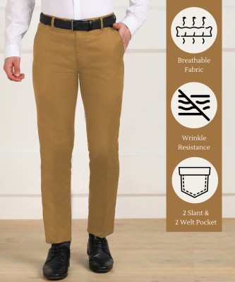 MANCREW Regular Fit Men Khaki Trousers
