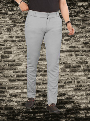 Nortex Regular Fit Men Silver Trousers