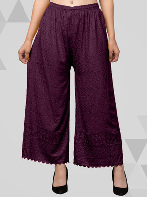 VESTIYAPLUS Relaxed Women Purple Trousers