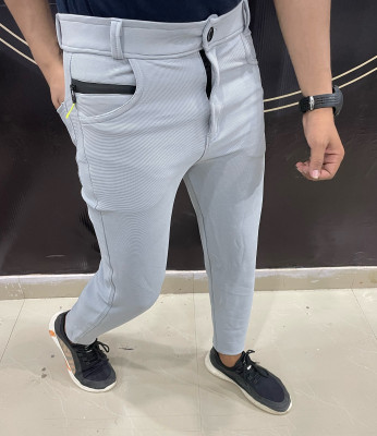 We Perfect Slim Fit Men Grey Trousers