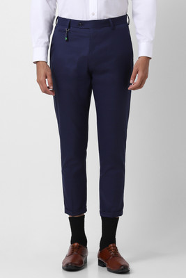 PETER ENGLAND Slim Fit Men Dark Blue Trousers