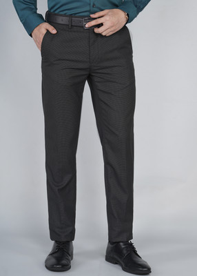 PETER ENGLAND Regular Fit Men Black Trousers