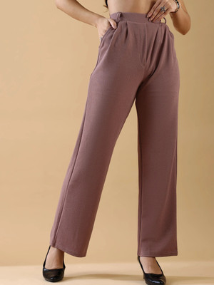 Dwarros Regular Fit Women Purple Trousers