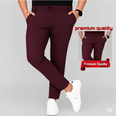 STYROVA. Slim Fit Men Maroon Trousers
