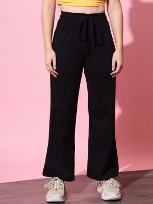 Om Creation Flared Women Black Trousers