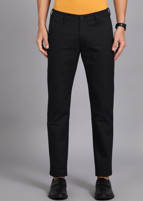 PETER ENGLAND Regular Fit Men Black Trousers